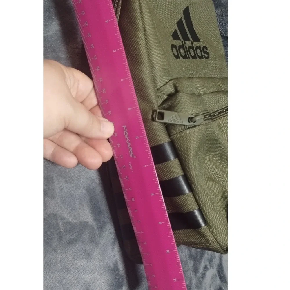 Adidas Backpack and Lunch Bag Set Olive Green 3-Stripe Sport School Travel Bag